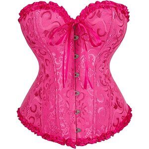 6292 Plus Size Corset Bustier Lace Up Overbust Bustier Lingerie Bodyshaper